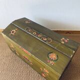 Large antique trunk hand-painted décor