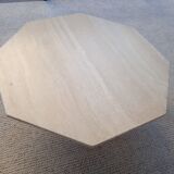 Table basse octogonale en travertin 70s