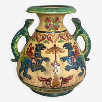 Glazed terracotta vase from Monopolie Val d'Arno Italy, early 20th century