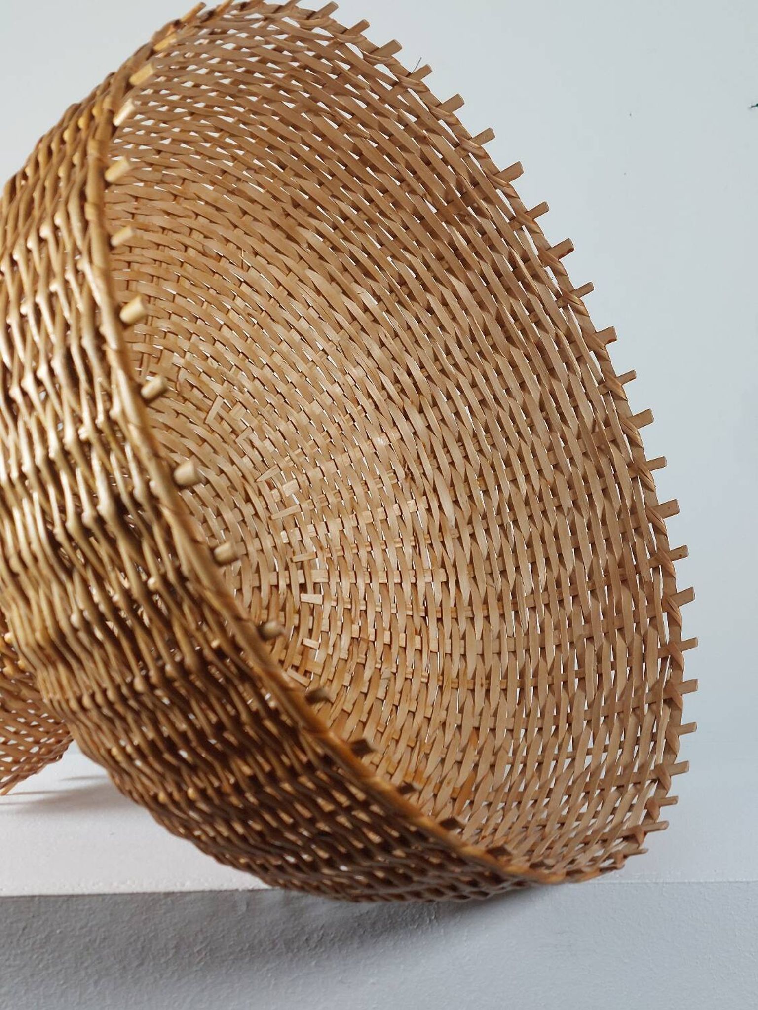 Vintage rattan lampshade from the 70s, mid-century style.
