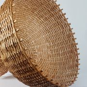 Vintage rattan lampshade from the 70s, mid-century style.