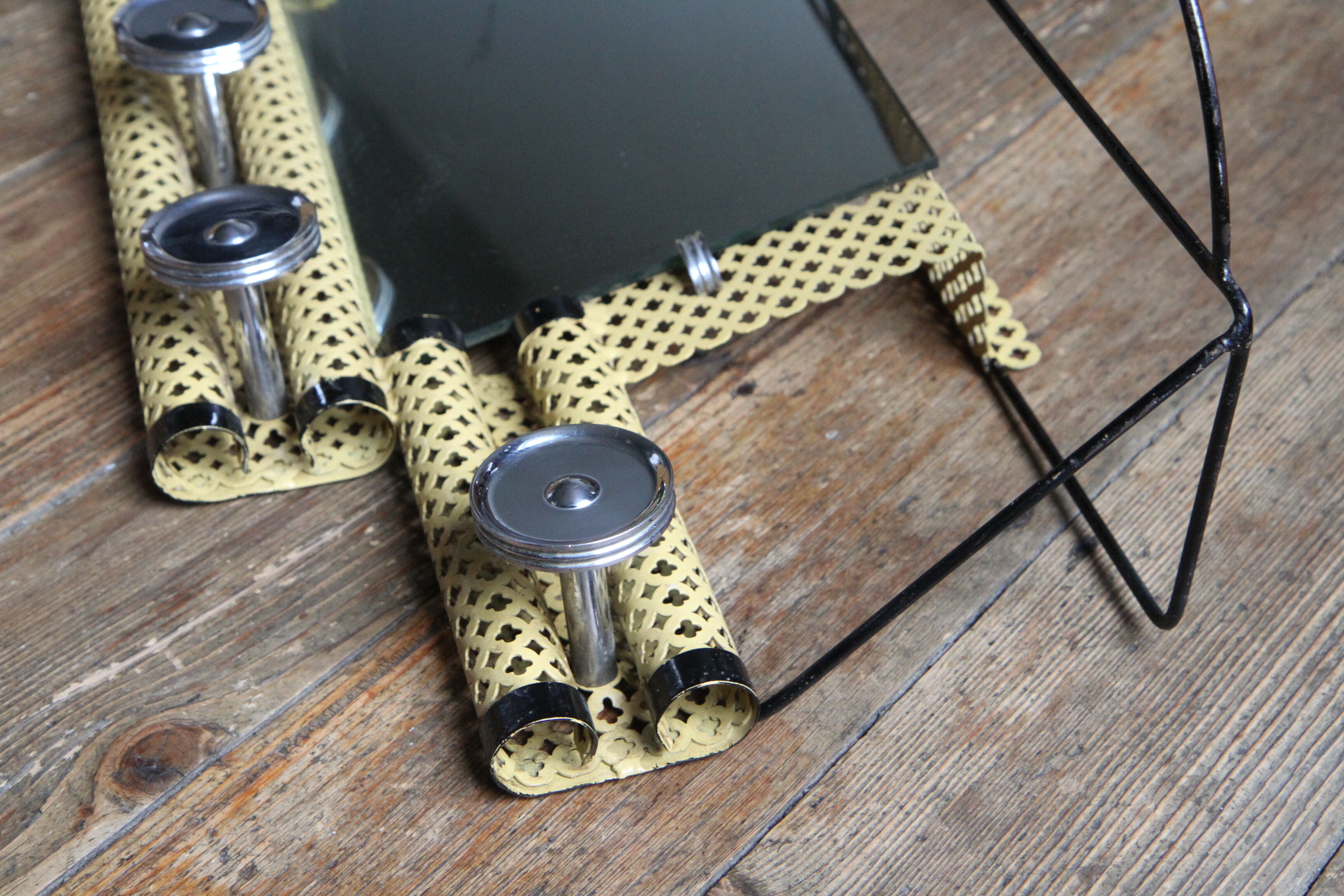 1950s perforated metal coat holder