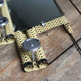 1950s perforated metal coat holder