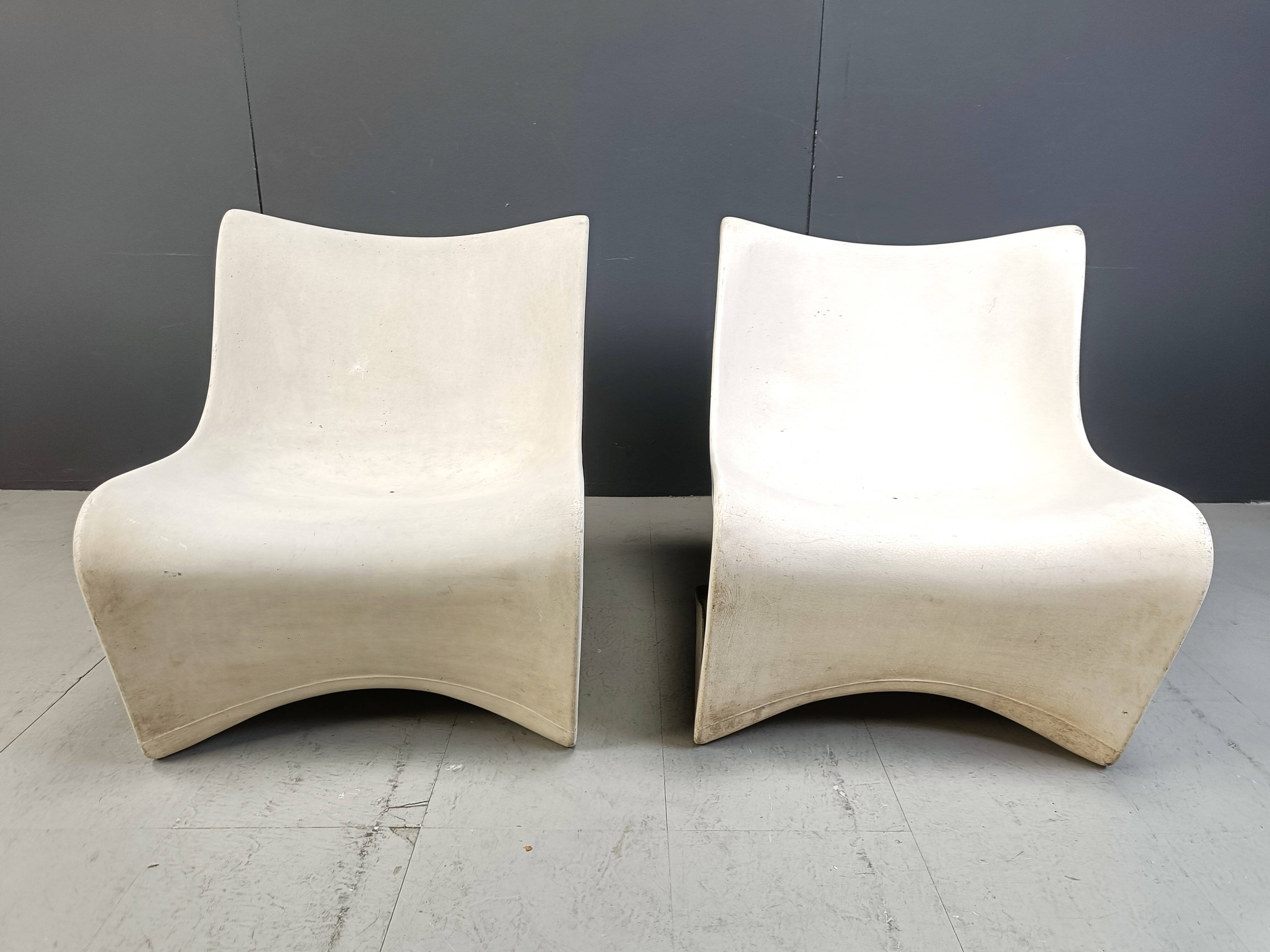 Pair of Silène lounge chairs by M. Borgnat for Clairitex, 1960s