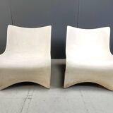 Pair of Silène lounge chairs by M. Borgnat for Clairitex, 1960s