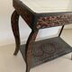 Guéridon vintage 1970 artisanat fait main miroir oriental - 60 x 30 cm