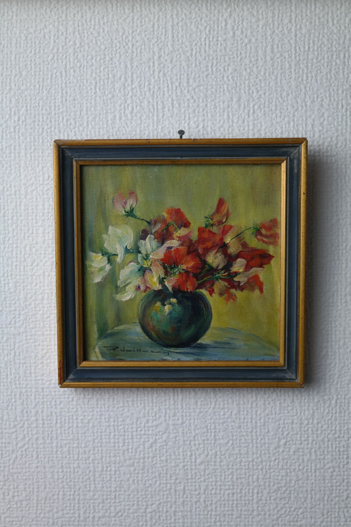 Small old floral paintings