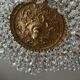 Balloon chandelier in bronze and crystal pendants