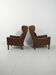 Pair of Vintage Danish armchairs in brown leather