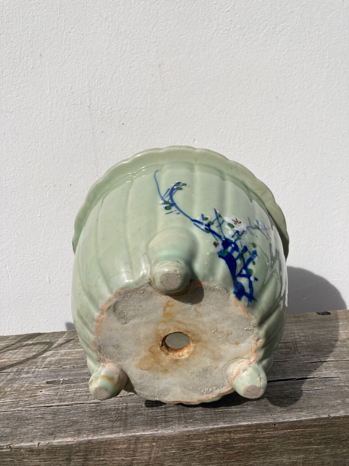 Chinese blue ceramic pot cover