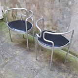Paire de fauteuils en aluminium par Henning Larsen