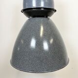 Grey enamel industrial factory lamp from Elektrosvit, 1960s