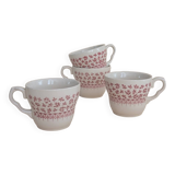 Set of 4 red ceramic mugs