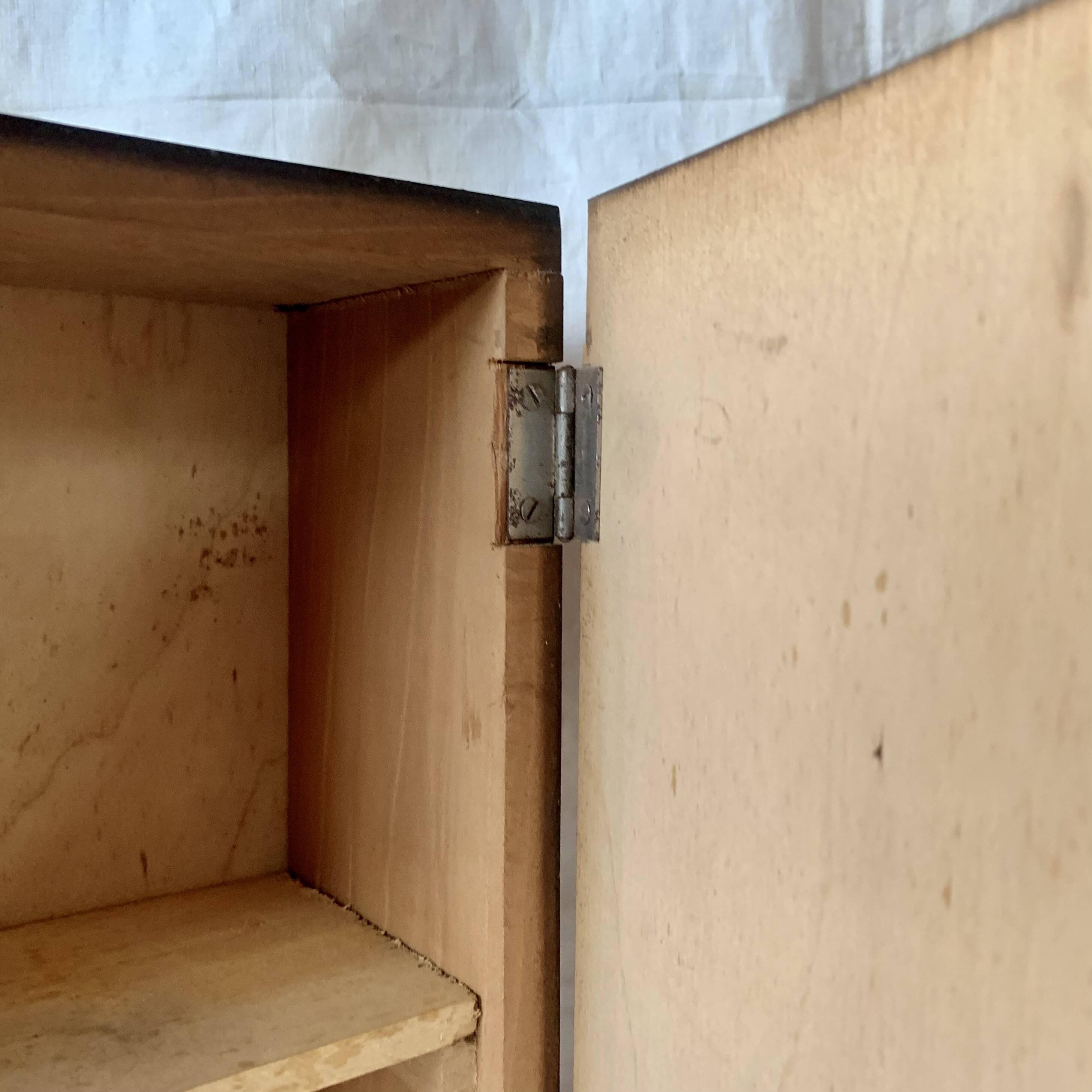 Small Art Deco wooden wall shelf