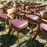 Set of 41 bistro chairs seated red skaï