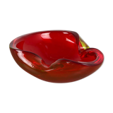 Large Murano Glass "Red-Yellow" Bowl Element Shell Ashtray Murano, Italy, 1970s