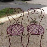 Pair of metal garden chairs