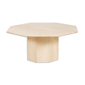 table de travertin octogonale