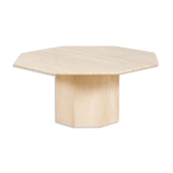 Italian Octagonal travertine table, 1980s.