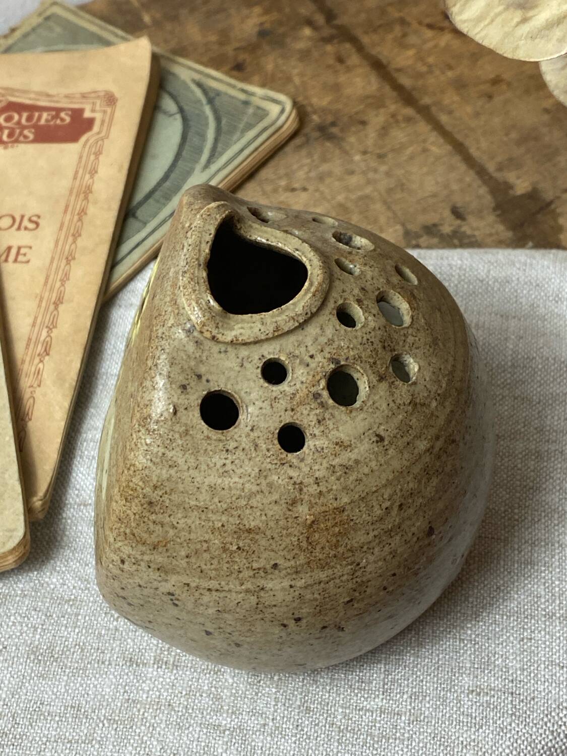 Stoneware flower pick, Noël Vassard, 1970