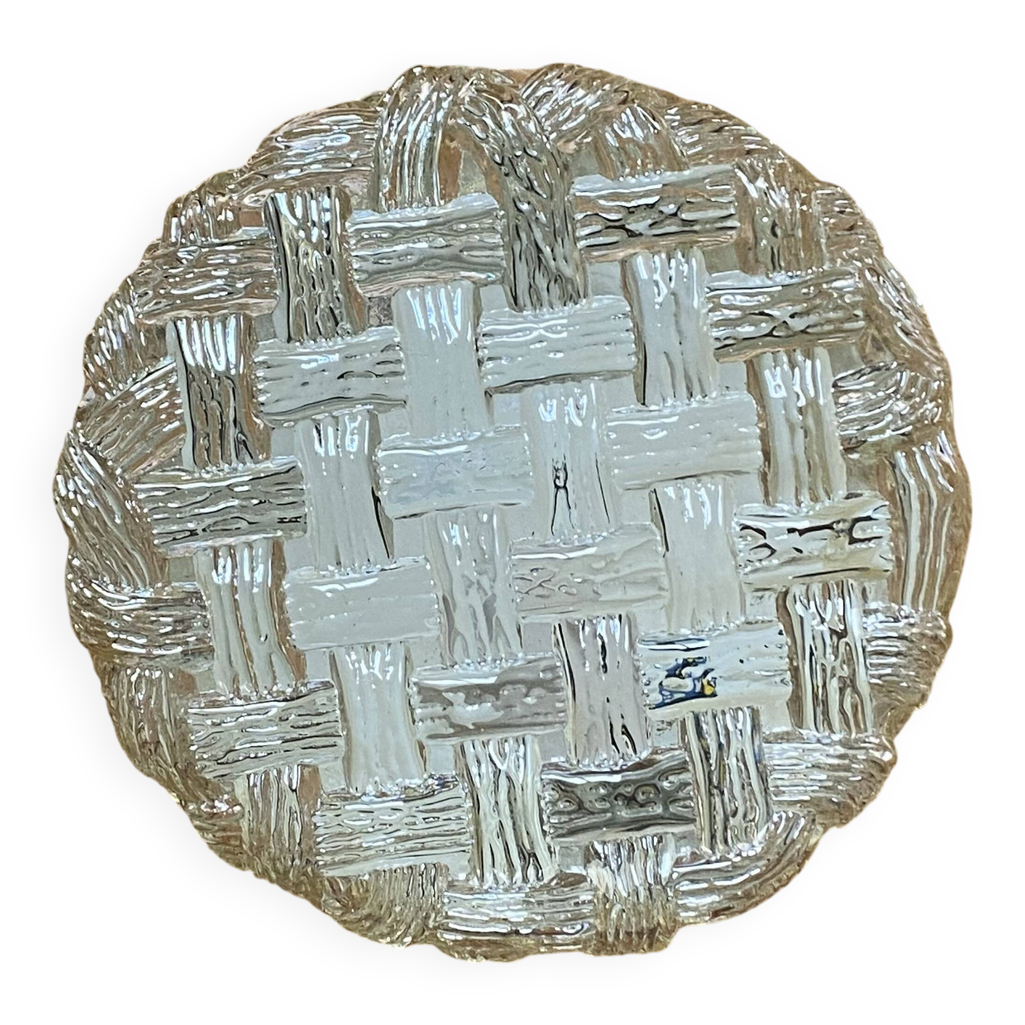 Vintage glass wall sconce, round ceiling light, 20 cm