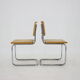 Set of six chrome plated and wood italian dining chairs by Breuer, 1970s