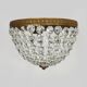 Old crown ceiling light with 3 lights, half basket with glass pendants. 60