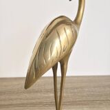 Very large vintage brass heron