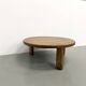 Modernist tripod coffee table in solid oak, DLG Perriand, Chapo, years.