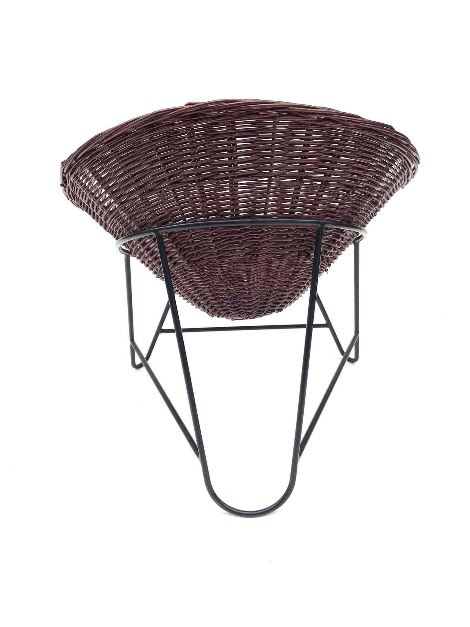 Rattan chair / armchair in the form of a woven basket from the 80's, Germany