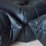 Set Togo leather black model designed by Michel Ducaroy 1973