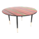 Vintage Round Coffee Table with a Red Striped Glass Top, Italy