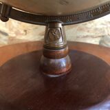Old globe world map with arch + vintage wood base