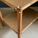 Set of four bedside tables bamboo and rattan 1970