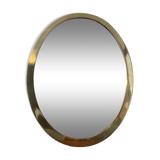 Vintage oval mirror in solid brass