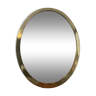 Vintage oval mirror in solid brass