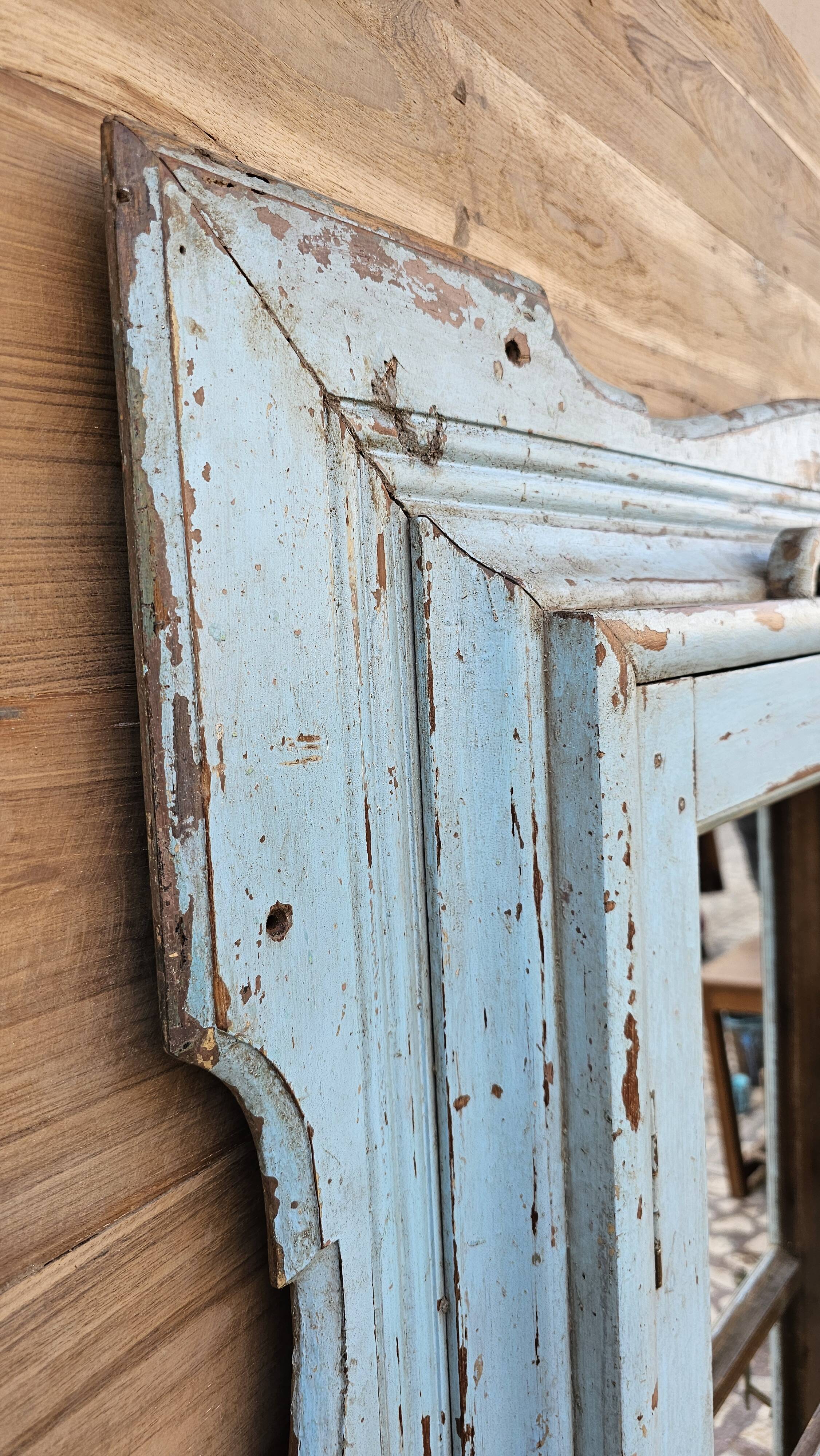 Art Deco mirror in Burmese teak