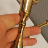 Un ensemble de bougeoirs danois classiques en laiton. Estimé dans les années 1960.