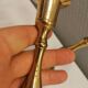 A set of classic Danish brass candle holders. Estimated 1960s.