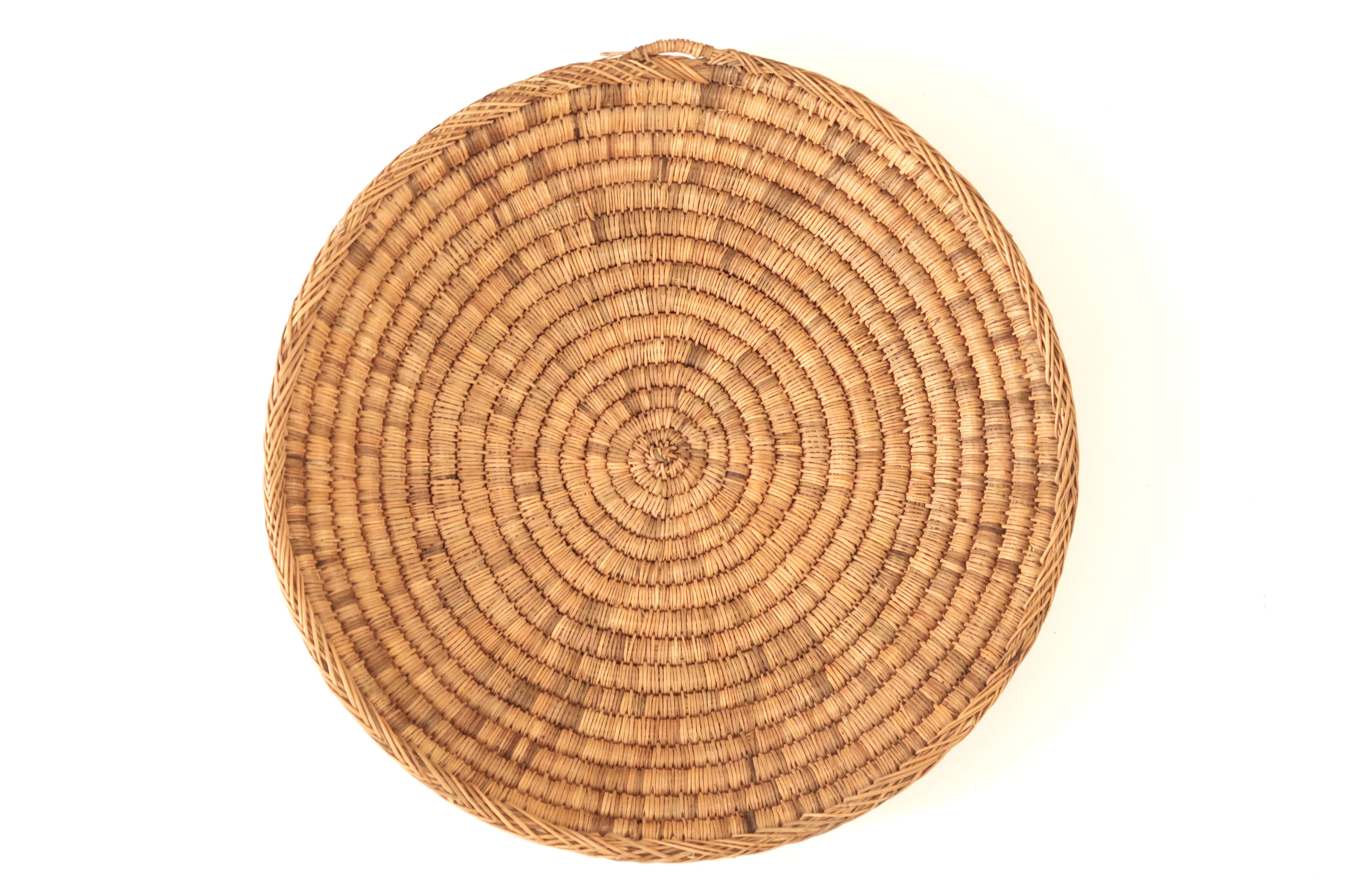 Braided round basket or wall decoration, 70s