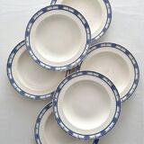 6 antique deep plates English ironstone Mintons Greenore