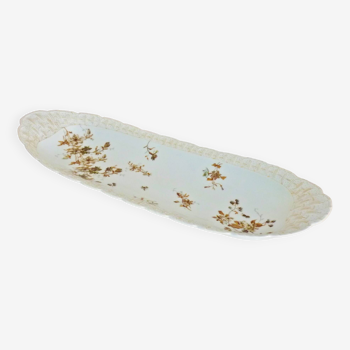 Long plat à poisson, viande, XIXème siècle, porcelaine de Limoges Haviland, 66cm