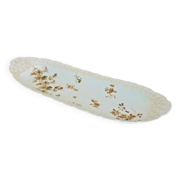 Long plat à poisson, viande, XIXème siècle, porcelaine de Limoges Haviland, 66cm