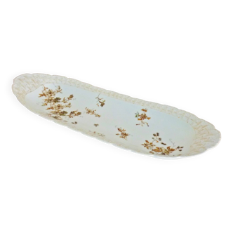 Long plat à poisson, viande, XIXème siècle, porcelaine de Limoges Haviland, 66cm