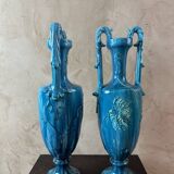 Paire de vase en porcelaine Bleue