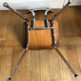 White and grey Formica chairs