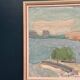 Original Swedish Oil on Canvas – "Coastal Landscape" by Erik Birger Gustavsson – Signed – Dated 1981 – Vintage and Framed – 41 × 33 cm (16.1 × 13 inches)
