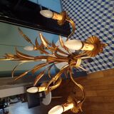 Lustre épi de blé fer doré 5 feux