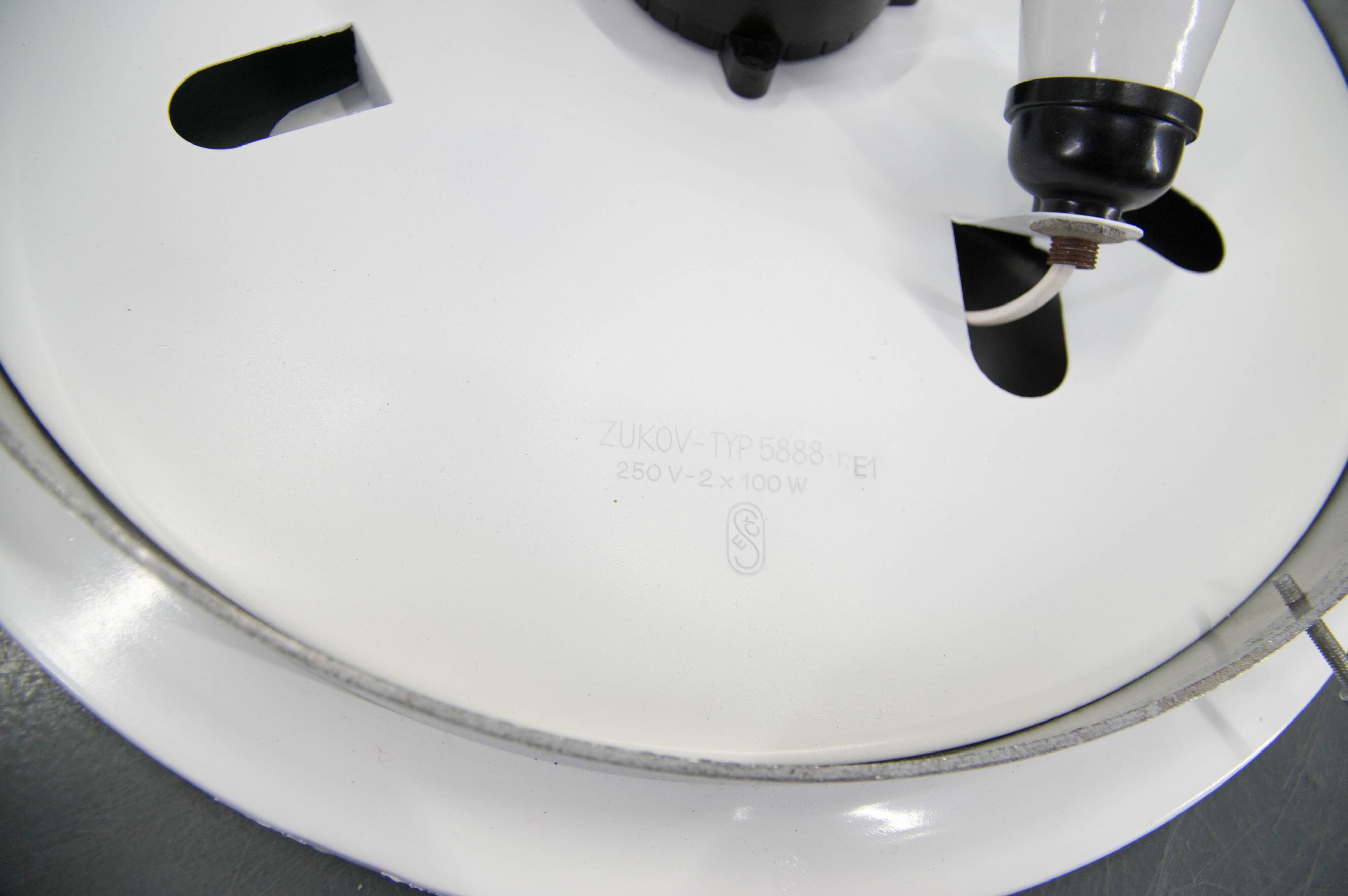 Big Bauhaus Chrome Flushmount or Wall Light, 1940s