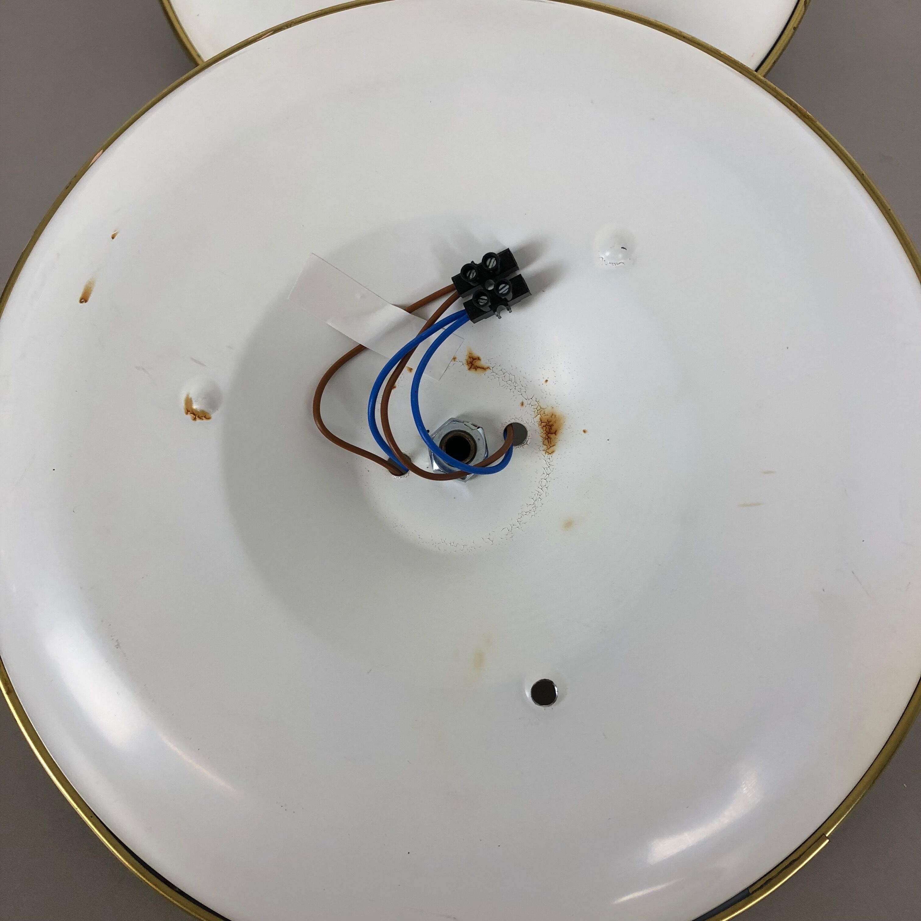 Set of two modernist brass metal sconces wall light, italy, 1950s